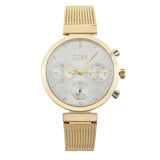 Hugo Boss Flawless Chronograph Silver Dial Gold Mesh Bracelet Watch for Women - 1502552