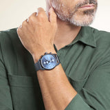 Hugo Boss Jet Chrongraph Blue Dial Gunmetal Grey Mesh Bracelet Watch for Men - 1513677