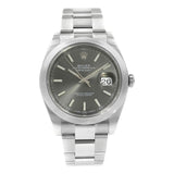 Shop Rolex Datejust 41 Oyster Grey Dial Oystersteel Strap Watch for Men - M126300-0007 in USA