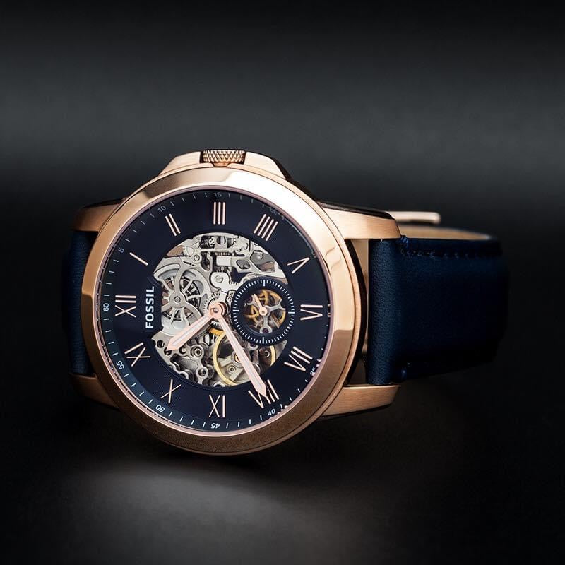 Fossil Grant Mechanical Blue Dial Blue Leather Strap Watch for Men - ME3054 Buy Now By Fossil