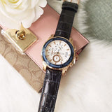 Shop Guess Pinnacle Chronograph White Dial Blue Leather Strap Watch For Men - W0673G6 in USA