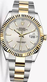 Shop Rolex Datejust 41 Oyster Silver Dial Two Tone Oystersteel & Yellow Gold Strap Watch for Men - M126333-0001 in USA