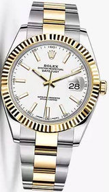 Shop Rolex Datejust 41 Oyster White Dial Two Tone Oystersteel & Yellow Gold Strap Watch for Men - M126333-0015 in USA