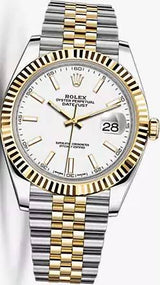 Shop Rolex Datejust 41 Oyster White Dial Two Tone Oystersteel & Yellow Gold Jubilee Bracelet White Dial Watch for Men - M126333-0016 in USA