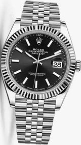 Shop Rolex Datejust 41 Oyster Black Dial Two Tone Oystersteel & White Gold Strap Watch for Men - M126334-0018 in USA