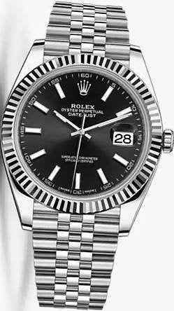 Shop Rolex Datejust 41 Oyster Black Dial Two Tone Oystersteel & White Gold Strap Watch for Men - M126334-0018 in USA