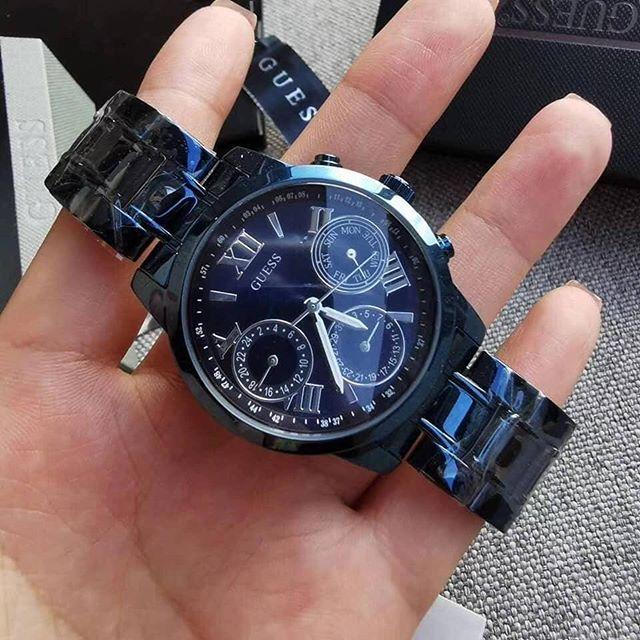 Guess F14 Chronograph Analog Blue Dial Blue Steel Strap Watch For Women - W0448L5 Buy Now By Guess