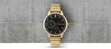 Shop Tommy Hilfiger Brooke Black Dial Gold Steel Strap Watch for Women - 1782019 in USA