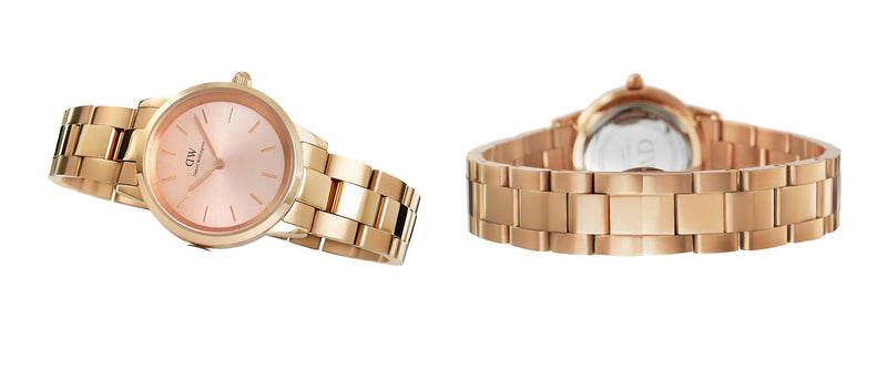 Daniel Wellington Iconic Link Pink Dial Rose Gold Steel Strap Watch For Women - DW00100333 Buy Now By Daniel Wellington