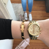 Michael Kors Lexington Chronograph Gold Dial Gold Steel Strap Watch for Women - MK5556 Buy Now By Michael Kors