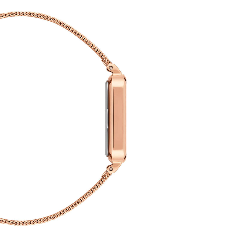 Daniel Wellington Quadro Melrose Green Dial Rose Gold Mesh Strap Watch For Women - DW00100437 Buy Now By Daniel Wellington