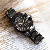 Guess Atlas Chronograph Black Dial Black Steel Strap Watch For Men - W0668G5 Buy Now By Guess