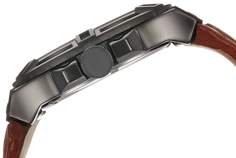 Guess Rigor Analog Black Dial Brown Leather Strap Watch For Men - W0040G8 Buy Now By Guess