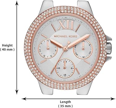 Shop Michael Kors Camille Multifunction White Dial Two Tone Steel Strap Watch For Women - MK6846 in USA