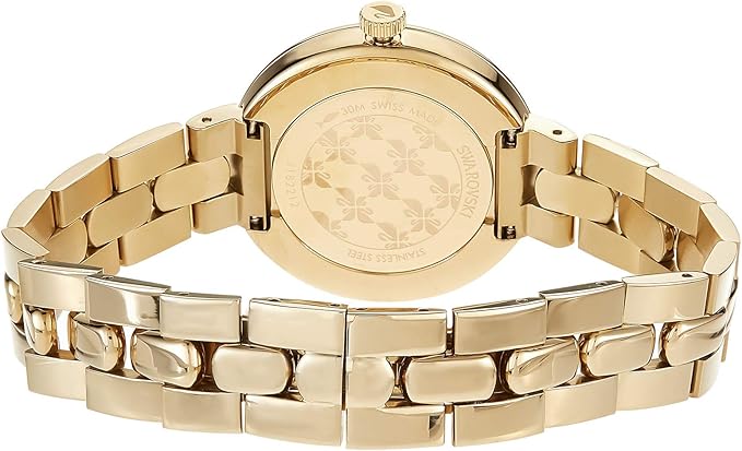 Shop Swarovski Daytime Crystals Turquoise Dial Gold Steel Strap Watch for Women - 5182212 in USA