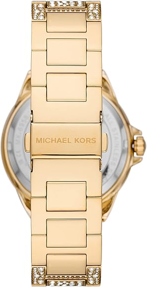 Shop Michael Kors Camille Pavé Crystals Gold Dial Gold Steel Strap Watch for Women - MK6958 in USA