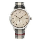 Shop Burberry The Classic Horseferry Silver Dial Black Leather Strap Watch for Men - BU10002 in USA