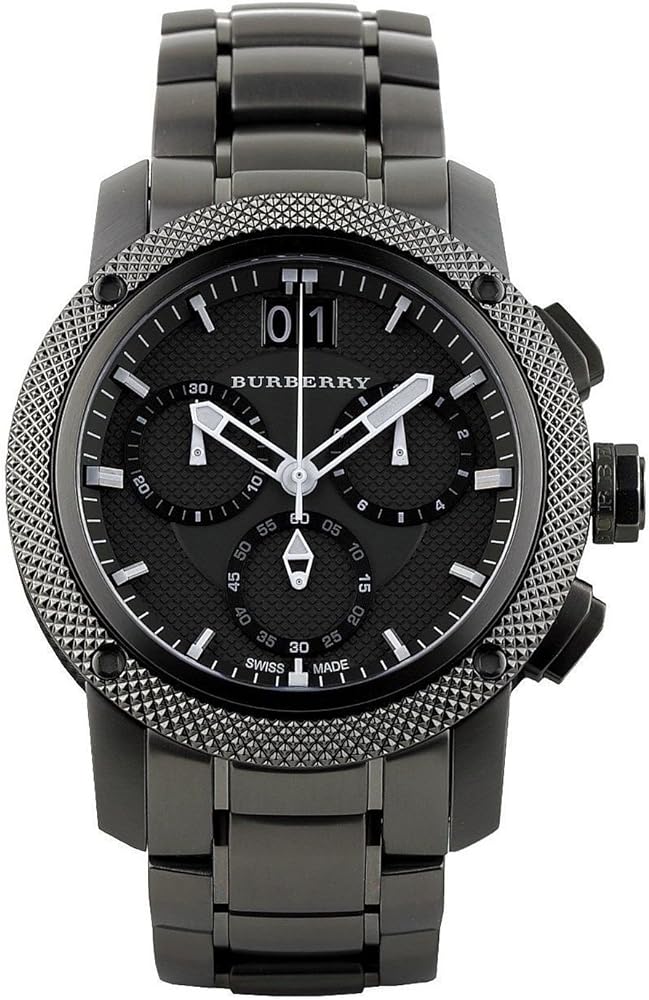 Shop Burberry Endurance Chronograph Quartz Black Dial Black Steel Strap Watch For Men - BU9801 in USA