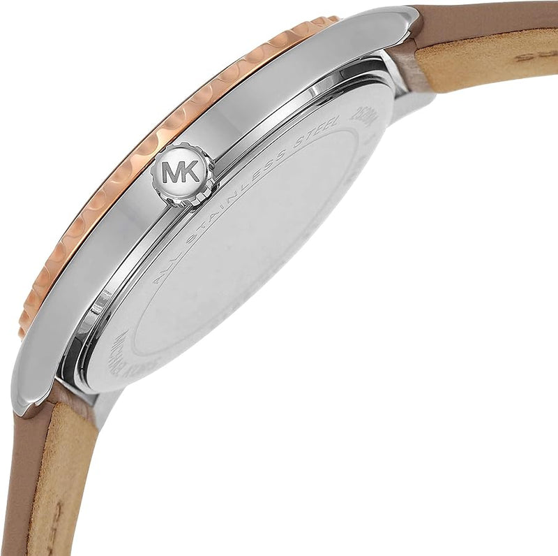 Michael Kors Layton Mother of Pearl White Dial Brown Leather Strap Watch For Women - MK2910 Buy Now By Michael Kors