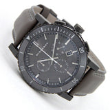 Burberry The City Chronograph Ion Plated Grey Dial Grey Leather Strap Watch for Men - BU9384 Buy Now By Burberry