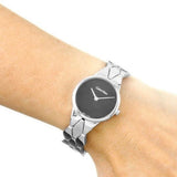 Calvin Klein Snake Black Dial Silver Steel Strap Watch For Women - K6E23141 Buy Now By Calvin Klein