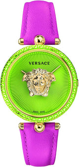 Versace Palazzo Empire Green Dial Pink Leather Strap Watch for Women - VCO150017 Buy Now By Versace