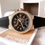 Michael Kors Dylan Chronograph Black Dial Black Rubber Strap Watch For Women - MK8556 Buy Now By Michael Kors