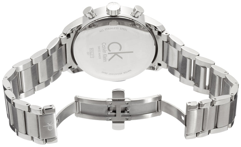 Shop Calvin Klein City Chronograph Black Dial Silver Steel Strap Watch for Men - K2G2714X in USA