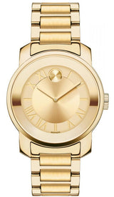 Shop Movado Bold Gold Dial Gold Steel Strap Watch for Women - 3600323 in USA