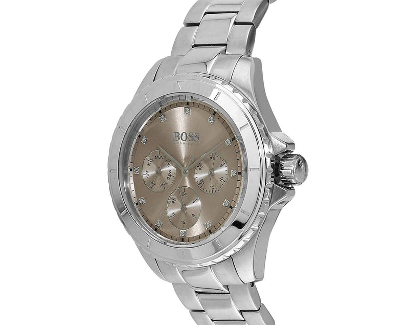 Hugo Boss Premiere Rose Gold Dial Silver Steel Strap Watch for Women - 1502444 Buy Now By Hugo Boss