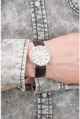 Guess Wafer Quartz White Dial Brown Leather Strap Watch For Men - W70016G2 Buy Now By Guess