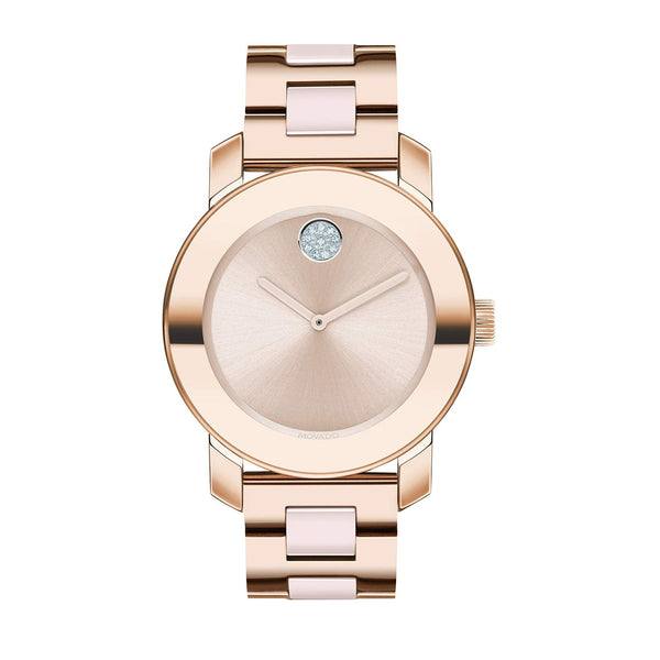 Shop Movado Bold Rose Gold Dial Rose Gold Steel Strap Watch for Women - 3600086 in USA