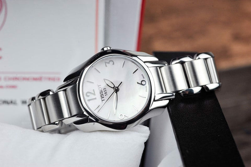 Tissot T Wave Mother of Pearl Dial Two Tone Steel Strap Watch For Women - T023.210.11.117.00 Buy Now By Tissot