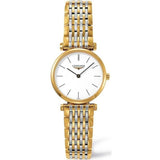 Shop Longines La Grande Classique White Dial Two Tone Mesh Bracelet Watch for Women - L4.209.2.12.7 in USA