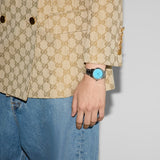 Shop Gucci G Timeless Quartz Turquoise Dial Silver Steel Strap Unisex Watch - YA1265044 in USA