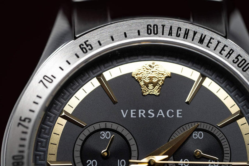 Versace Classic Chronograph Quartz Black Dial Silver Steel Strap Watch For Men - VEV700419 Buy Now By Versace