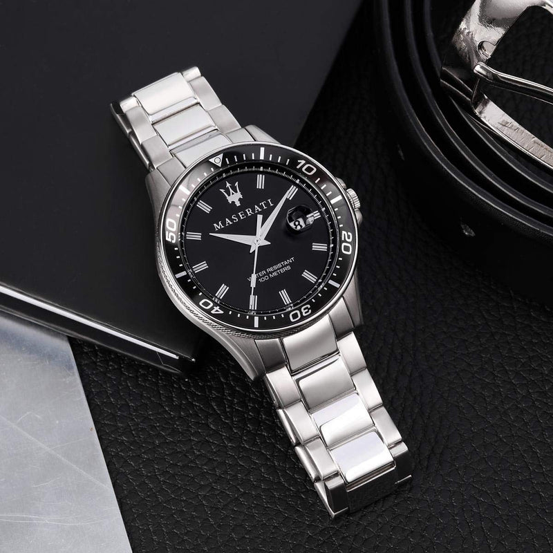 Maserati SFIDA Quartz Black Dial Stainless Steel Watch For Men - R8853140002 Buy Now By Maserati