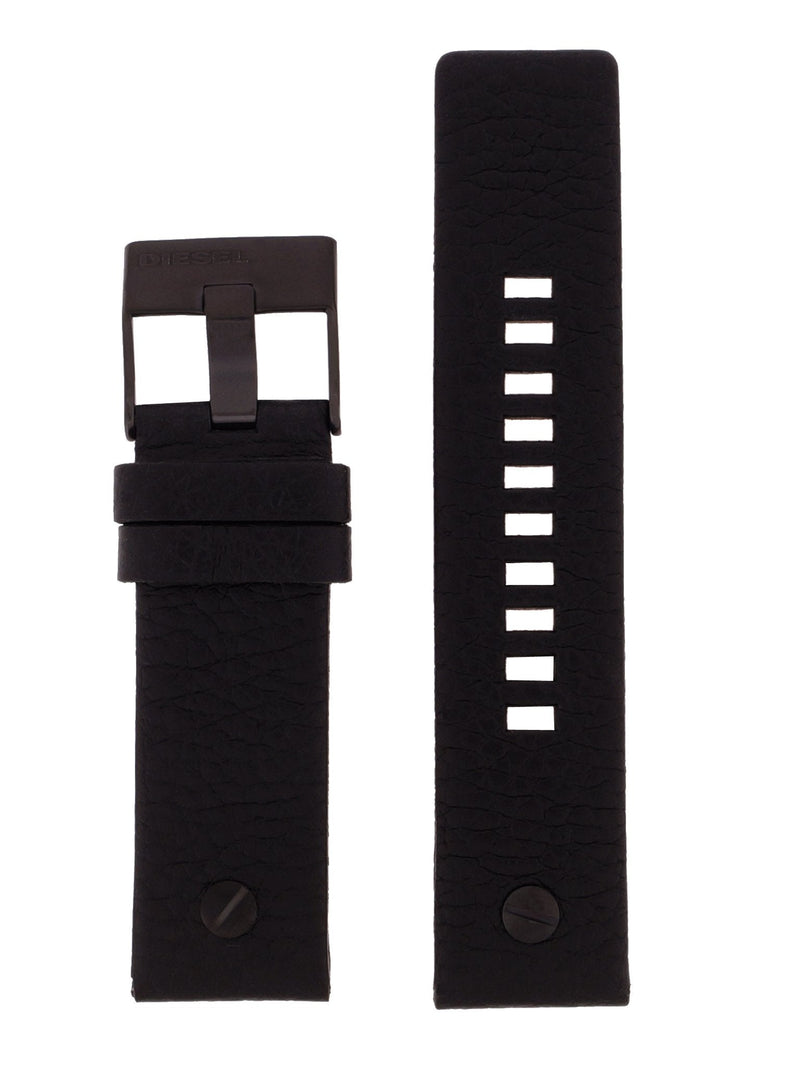 Diesel Little Daddy Chronograph Black Dial Black Leather Strap Watch For Men - DZ7291 Buy Now By Diesel