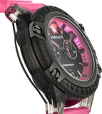 Versace Icon Active Chronograph Black Dial Pink Rubber Strap Watch For Men - VEZ700221