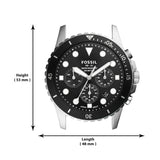 Fossil FB-01 Chronograph Black Dial Silver Steel Strap Watch for Men - FS5837 Buy Now By Fossil