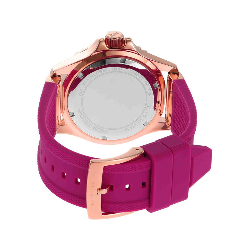 Michael Kors Everest Pave Crystals Pink Dial Pink Rubber Strap Watch for Women - MK7441 Buy Now By Michael Kors