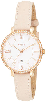 Shop Fossil Jacqueline White Dial Pink Leather Strap Watch for Women - ES4303 in USA