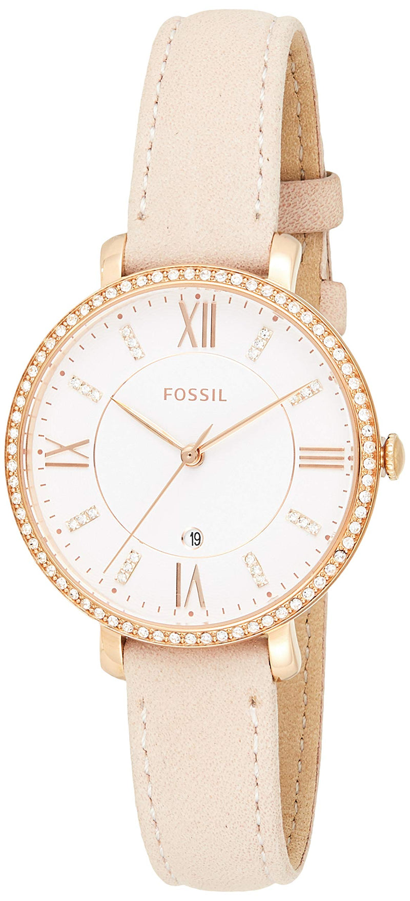 Shop Fossil Jacqueline White Dial Pink Leather Strap Watch for Women - ES4303 in USA
