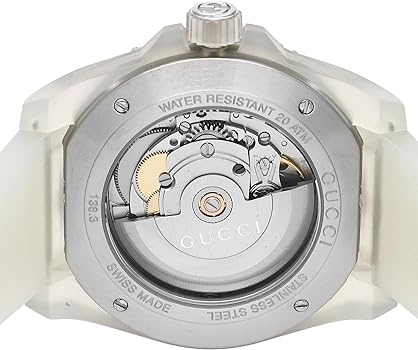 Shop Gucci Dive Automatic White Dial White Rubber Strap Unisex Watch - YA136342 in USA