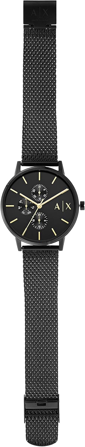 Armani Exchange Cayde Chronograph Black Dial Black Mesh Strap Watch For Men - AX2716 Buy Now By Armani Exchange