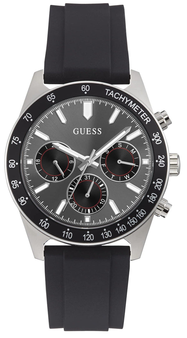 Shop Guess Altitude Chronograph Black Dial Black Rubber Strap Watch for Men - GW0332G1 in USA