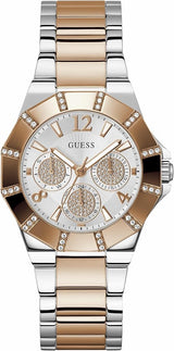 Guess Sunray Multifunction Crystals Silver Dial Two Tone Steel Strap Watch For Women - GW0616L3 Buy Now By Guess