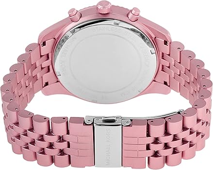 Shop Michael Kors Lexington Chronograph Pink Dial Pink Steel Strap Watch for Women - MK8792 in USA