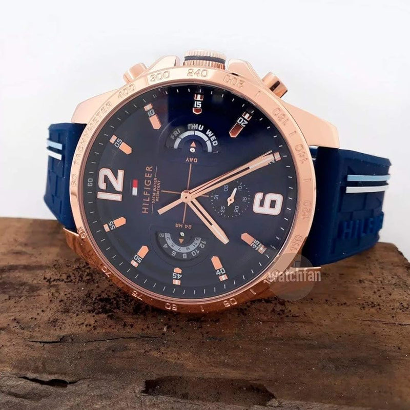 Tommy Hilfiger Decker Multifunction Blue Dial Blue Rubber Strap Watch for Men - 1791474 Buy Now By Tommy Hilfiger