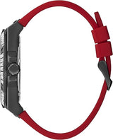 Guess Mainline Multifunction Crystals Black Dial Red Silicone Strap Watch For Men - GW0208G6 Buy Now By Guess